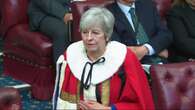 Former prime minister Theresa May takes seat on red benches in Lords