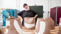Johnny Vegas’ hugs sculpture part of ceramics biennial display