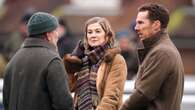 Benedict Cumberbatch and Rosamund Pike film Guy Ritchie movie at Sandown races