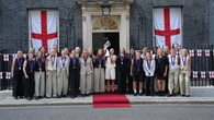 England arrive at Downing Street to celebrate European Championship success