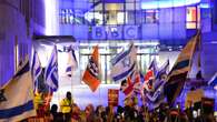 Campaign Against Antisemitism holds protest outside BBC in London