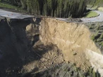 Large chunk of Wyoming road collapses