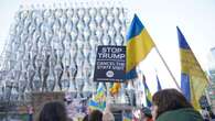 Hundreds of Ukraine supporters condemn Trump at US embassy protest