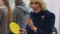 Queen takes part in table tennis match on community centre visit