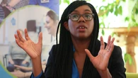 Tory leader Kemi Badenoch speaks with patients and staff on visit to hospice
