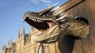 Giant Hungarian Horntail dragon stuns onlookers at it roars through London