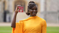 Dina Asher-Smith collects MBE from ‘funny and really charming’ King