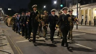 Armed forces parade overnight through London in VE Day dress rehearsal