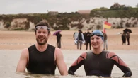 James Norton and Rebecca Adlington take part in 10-hour charity swim