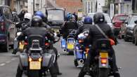 Motorbike riders follow funeral procession of BBC Radio 2 DJ Johnnie Walker