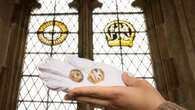 Brooches which copy London palace’s stained glass windows return home