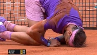 Nadal da el susto en Roma con una aparatosa caída