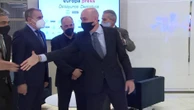 Foto de familia con Javier Tebas, Luis Rubiales y José Manuel Franco
