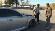 Calgary driver concerned for others after base for traffic post damages his vehicle