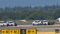 Video shows moment suspect arrested at YVR for alleged hijacking of small plane