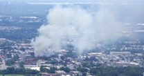 Fire burns out of control at vacant mattress warehouse in Baltimore