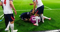 England’s Jordan Henderson suffers injury during ‘Wonderwall’ celebration after World Cup win
