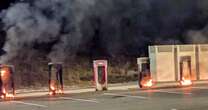 Tesla charging stations torched in apparent arson near Boston, latest attack on Elon Musk company 