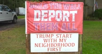 Man living next to Hispanic-owned business puts up sign urging Trump to deport his neighbors 