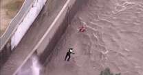 Video shows woman plucked from Los Angeles River during Spring storm