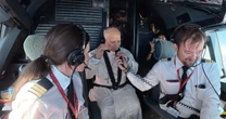 Pope Leo travels in plane cockpit on his flight to Barcelona