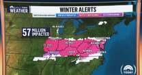 57 million impacted by snow and ice, with winter storms warnings from St. Louis to Washington