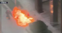 Suspect accused of setting fire outside NYC federal building
