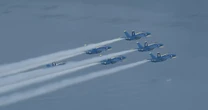 Blue Angels fly over New York Harbor as part of Sail4th 250