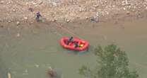 Aerial video shows rescue and relief efforts in Chimney Rock