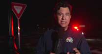 Tom Llamas describes the moment he had to take cover during Milton live reporting