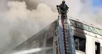 Watch as firefighters respond to structure fire in Los Angeles