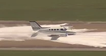 Small plane makes belly landing in Texas after landing gear fails