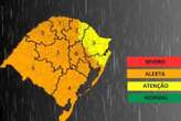 RS volta a ficar em alerta para temporais durante a madrugada desta quinta