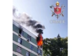 Apartamento pega fogo e prÃ©dio precisa ser evacuado