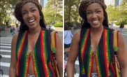 IZA é abordada por influencer em Nova York e esbanja simpatia ao falar do look