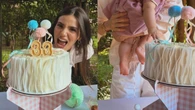 Filha de Camila Queiroz e Klebber Toledo rouba a cena em fotos de aniversário da atriz; veja