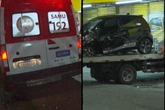Motorista fica preso às ferragens após carro atingir poste em Salvador