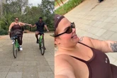 Thaís Carla comemora cirurgia bariátrica com primeira volta de bicicleta; veja momento