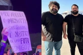César Menotti e Fabiano encontram ‘sósia’ em show após cartaz com pedido de foto: ‘Me note’