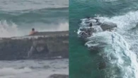 Vídeo: homem desaparece após ser arrastado pelas ondas em praia do Litoral Norte