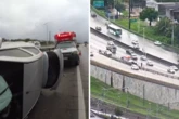 Carro capota em trecho da BR-324 e deixa motorista ferido