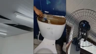Alunos denunciam cupim, mofo, teto caindo e banheiros quebrados em colégio estadual