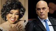 Alcione se empolga ao revelar crush em Alexandre de Moraes: 'Meu careca, um gato'