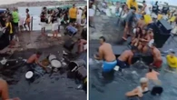 Embarcação naufraga na Ribeira, e músicos tentam salvar instrumentos