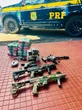 PRF apreende arsenal e 20 kg de drogas em bagagem de ônibus interestadual na BR-116