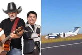 Avião com dupla sertaneja estoura pneu durante decolagem e acaba no meio do mato