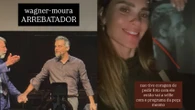 Carol Dieckmann tieta Wagner Moura após espetáculo do ator: 'Não tive coragem de pedir foto'