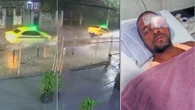 Taxista perde a visão após tampa solta de bueiro fazer táxi 'voar' no Rio
