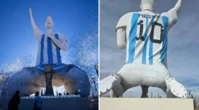 Lá ele! Estátua gigante de Messi na Argentina vira alvo de piadas por detalhe inusitado