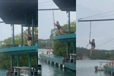 Turista é resgatada de helicóptero após acidente em tirolesa causar lesão íntima